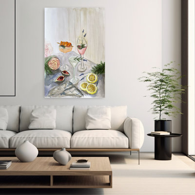 Contemporary Art Abstract Contemporary Lavender Rose Fruit Summer Art