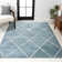 Bertrice Minimalist Diamond Trellis Light Blue/White Rug