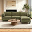Canapé modulaire en L de 110,4 po de largeur, canapé modulaire modulaire, canapé 4 places avec canapé rembourré en chenille Comfy Cloud, avec port USB intégré, vert clair-1964407331