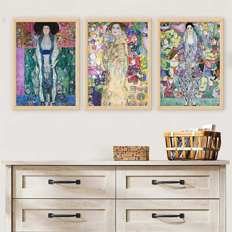 Ensemble de 3 peintures élégantes encadrées décoratives, 13,8 x 17,7 pouces chacune | 100% bois avec cadre 100% polystyrène (épaisseur: 0,8 pouce) | Impression numérique UV, parfaite pour le salon et la décoration intérieure
