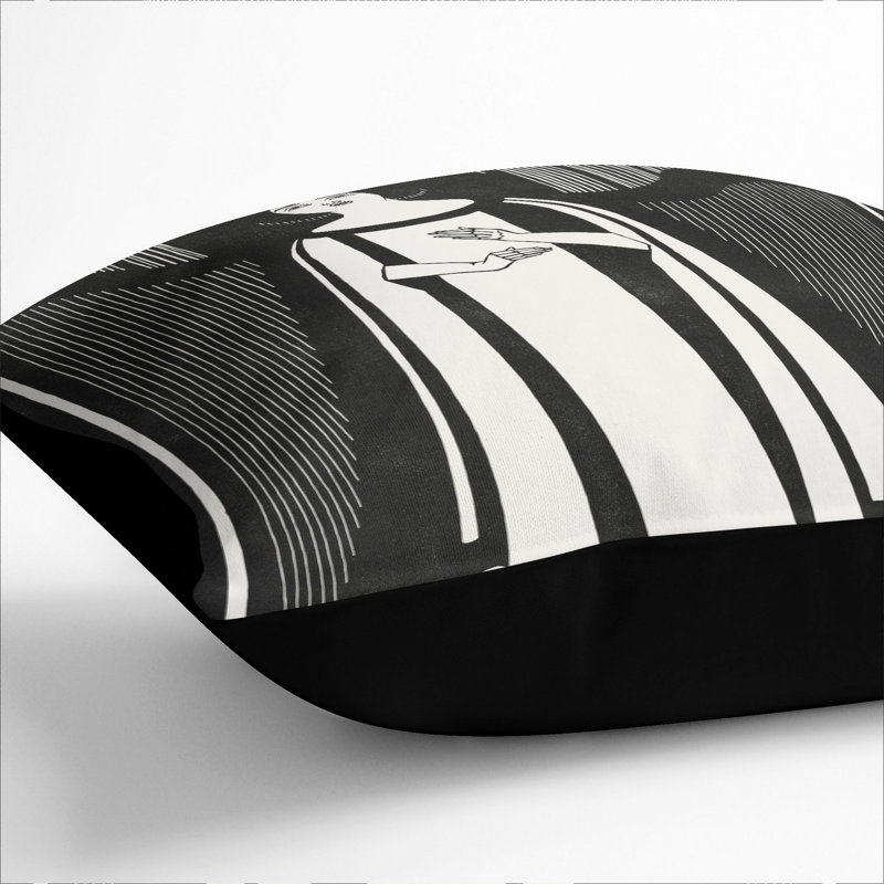 The Music Square Throw Cushion, Black, 55cm H x 55cm W x 20cm D
