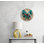 Horloge murale abstraite papillon en verre trempé, art moderne corail bleu sarcelle - montre ronde silencieuse, cadeau unique pour elle, décoration murale élégante