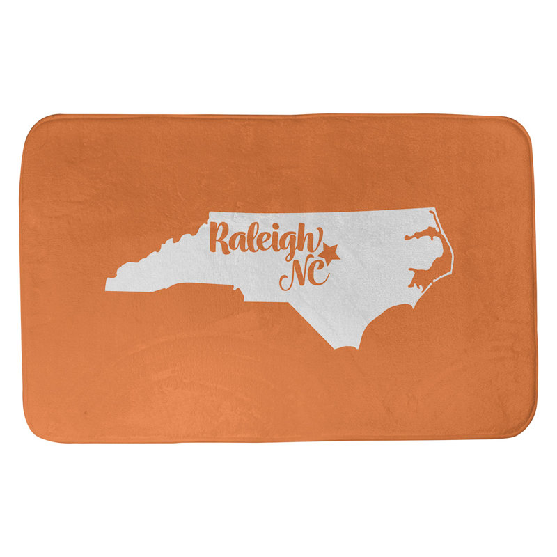 Tapis pour salle de bain raleigh north caroline, l 21 po x L 34 po, Orange