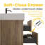 Meuble-lavabo de salle de bain avec lavabo à quartz et tiroirs souples