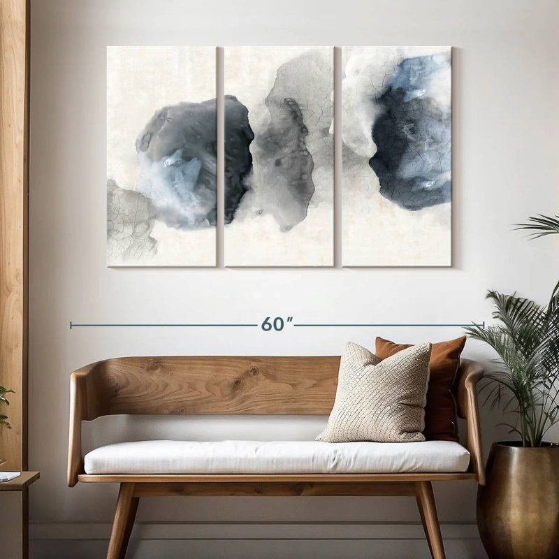Avery Crackled Blue Rocks, 32" H x 50" W