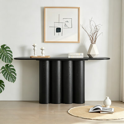 Console de forme ovale avec base robuste