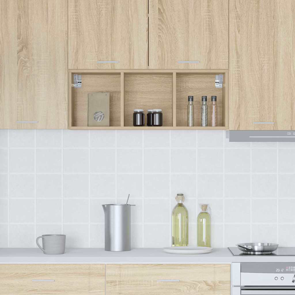 Vidaxl Hanging Cabinet With Storage Riga Grey Sonoma 20 X 29.5 X 80 Cm
