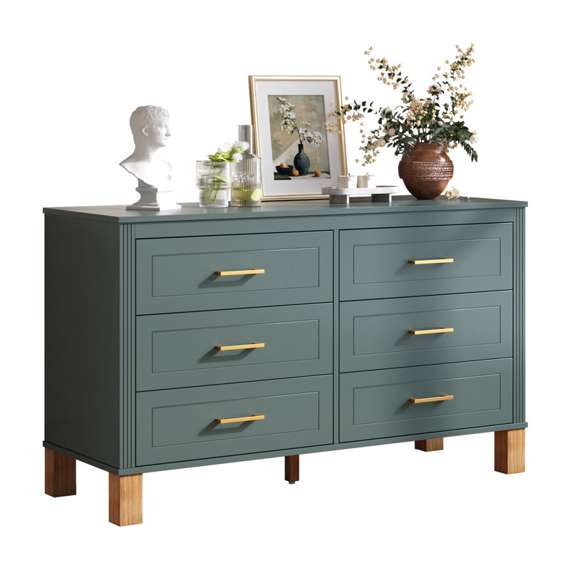 Commode double 6 tiroirs l 47 po, Vert