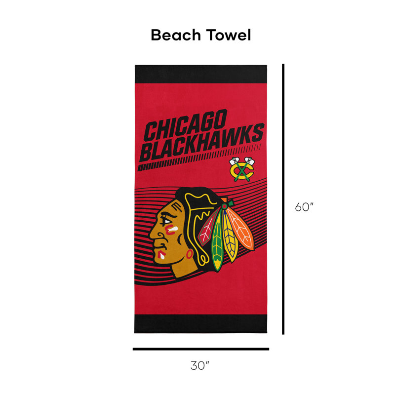 Serviette de plage 30 po x 60 po NHL Chicago Blackhawks