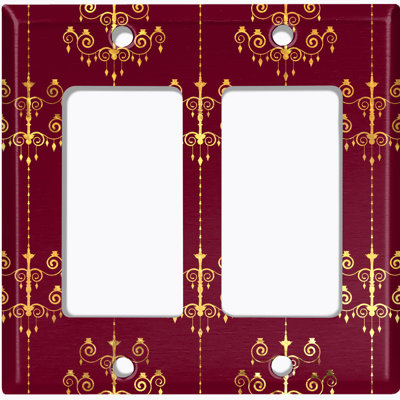 Plaque murale 2 lumières à damas avec bougie jaune Damask