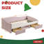 Premium Upholstered Daybed Frame with 2 Storage Drawers, Safety Guardrail & Padded Shelf - Space-Saving Kids Bed-130819497-130819500