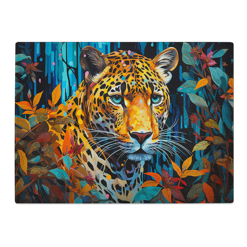 Leopard Expressionism  Glass Chopping Board