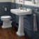Whitehaus Collection 24" Traditional Pedestal with Large Rectangular Bowl, Backsplash, Dual Soap Ledges, Decorative Trim and Overflow