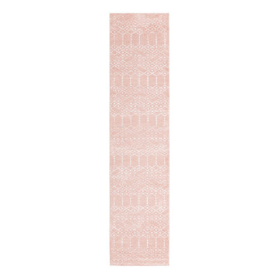 Geometric Rose Pink Area Rug