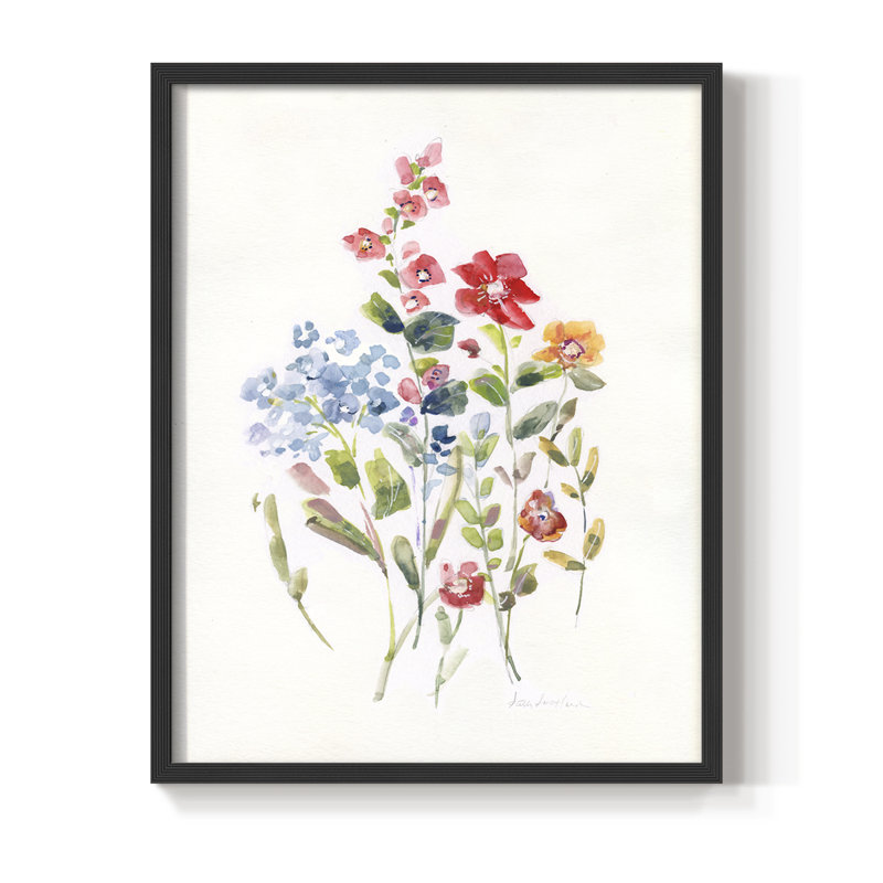 «Spring Flower Garden II», reproduction encadrée - bois massif, H 21 po x l 17 po, Noir, noir, noir, noir