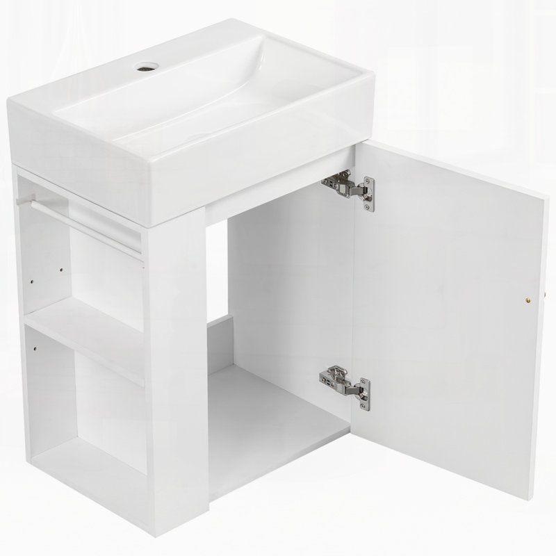 Meuble-lavabo 20 po avec lavabo en céramique, Blanc