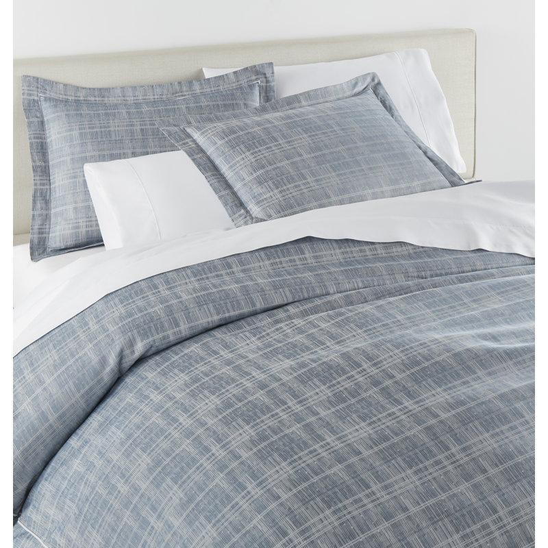 Biagio Jacquard Duvet Cover, Azure, King Duvet Cover