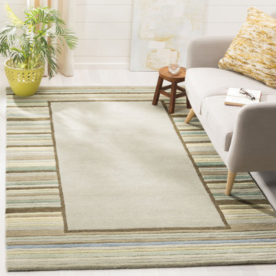 Tapis en laine / viscose touffeté à la main à rayures Martha Stewart 
