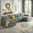 Oversized U-Shaped Sectional Sofa 4-Seater Corduroy Cloud Couch Deep Seat with 2 Movable Footrests-1373398443-1373398442