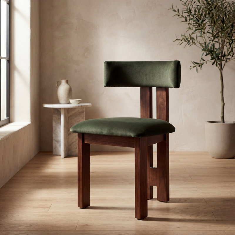 Ceremonie Curve Back Dining Chair, 1, Velvet Green