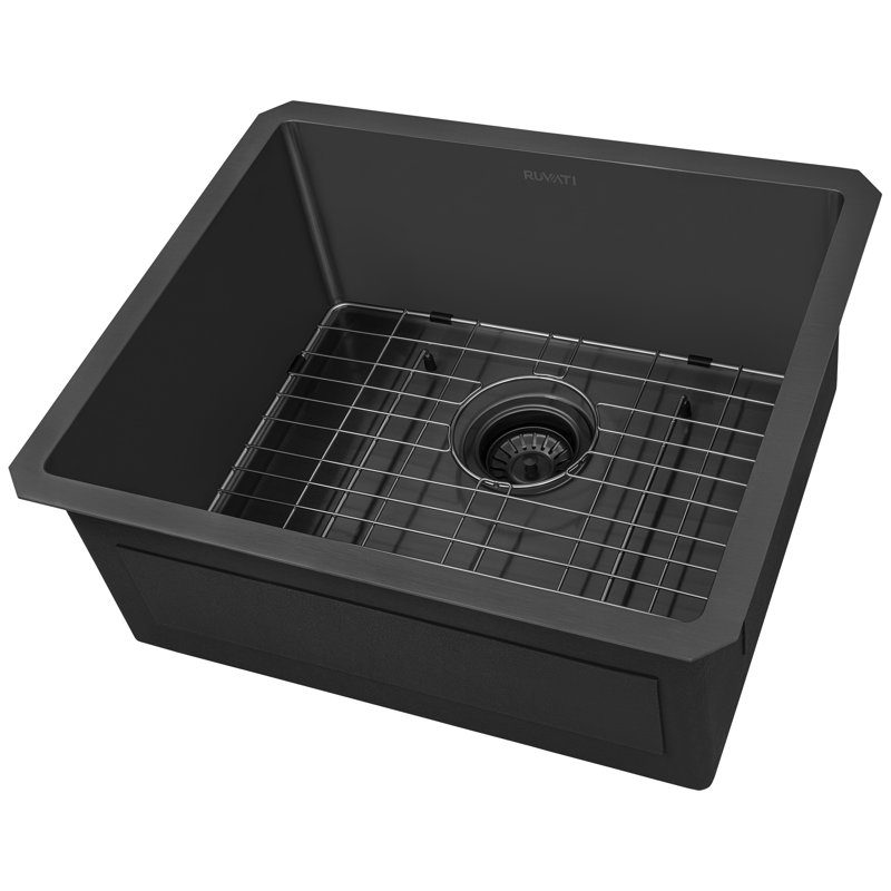 Ruvati 21-inch Stainless Steel Undermount Bar Prep Kitchen Sink, Gunmetal Black