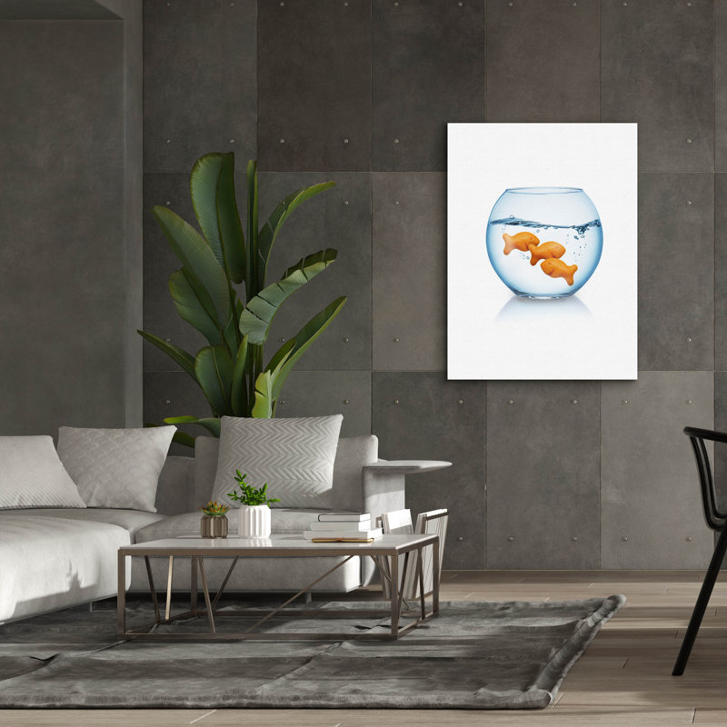  «Gold Fish» par John Hovenstine, art mural sur toile, 40 po x 54 po