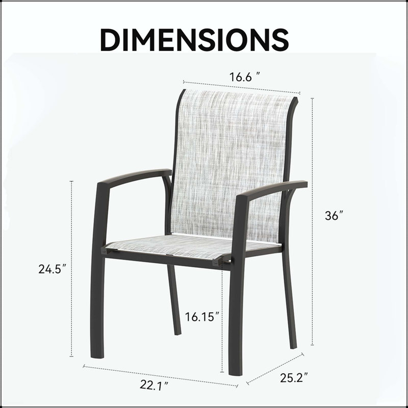 Chaise de salle à manger empilable Textilene