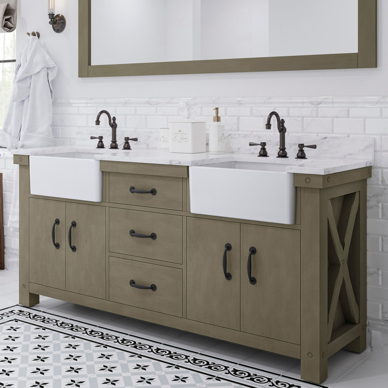 Paisley 72'' W Double Vanity, Grizzle Gray, No