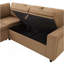 Canapé-lit modulaire en U convertible avec rangement, chargeur USB et porte-gobelets, canapé-lit en chenille rembourré pour le salon, brun-130853226-130853227