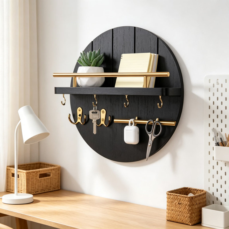 Wall Organizer, Black/Gold
