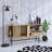 Industrial Console Table with Metal Legs, Sapphire Oak & Black, 59.1 x 31.5 x 15.7 inches | 100% Melamine Coated Particle Board, 0.7 inches Thick | Wall-Mountable Design, Multiple Shelves for Modern Living Spaces