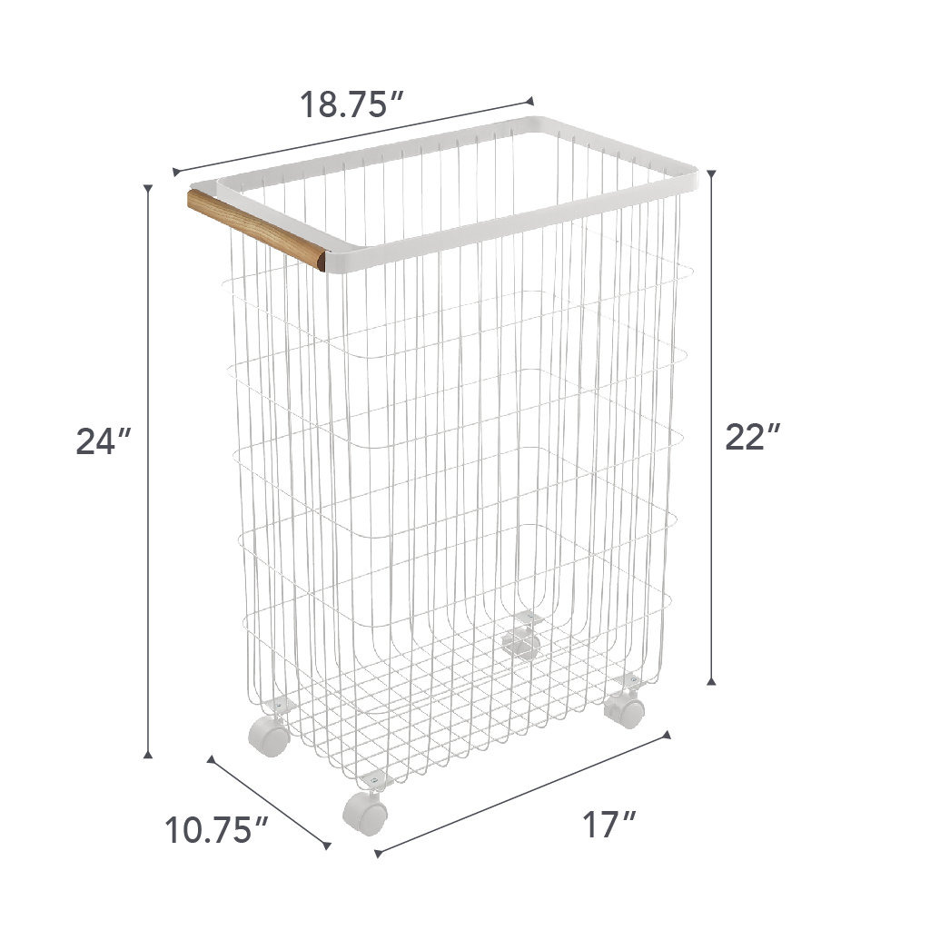 Yamazaki Home 55L Rolling Wire Laundry Basket