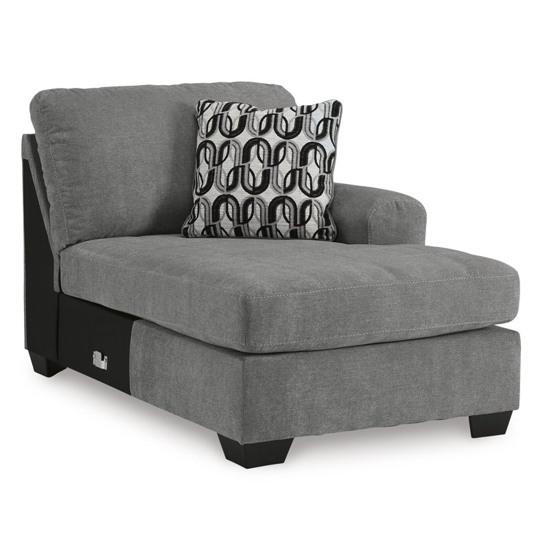 Canapé modulaire 3 pièces avec méridienne Birkdale Court Gray, Orienté à droite
