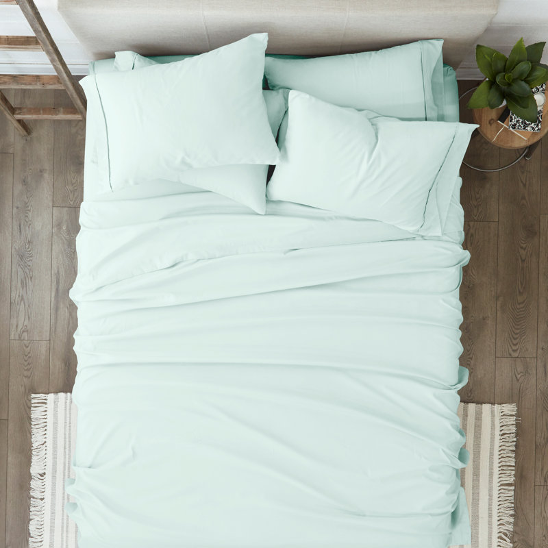 Simply Soft Brushed Microfiber Solid 6 Piece Sheet Set, King Sheet Set + 1 Fitted Sheet + 2 Pillowcases, Mint