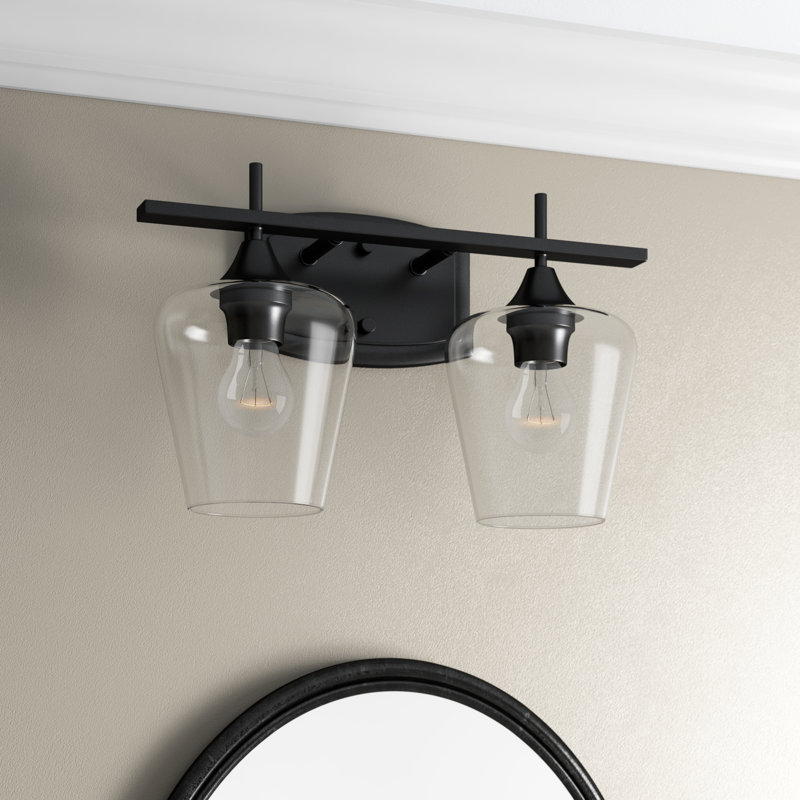 Dahlya Dimmable Glass Vanity Light, Matte Black