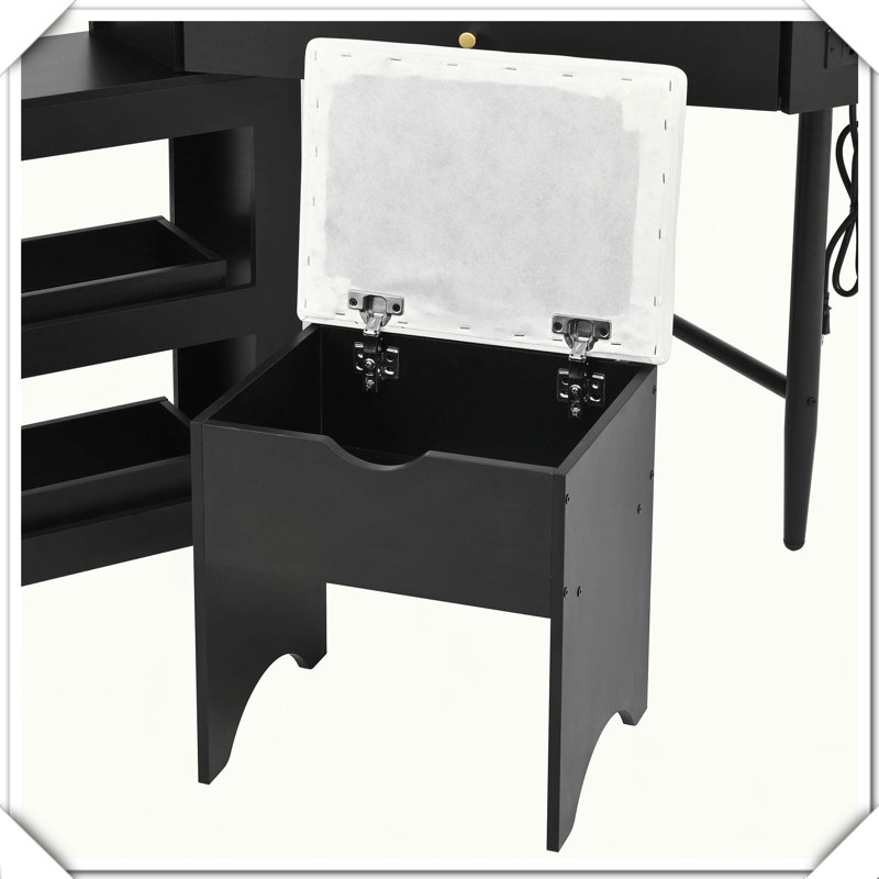 Meuble de rangement en coin, Noir