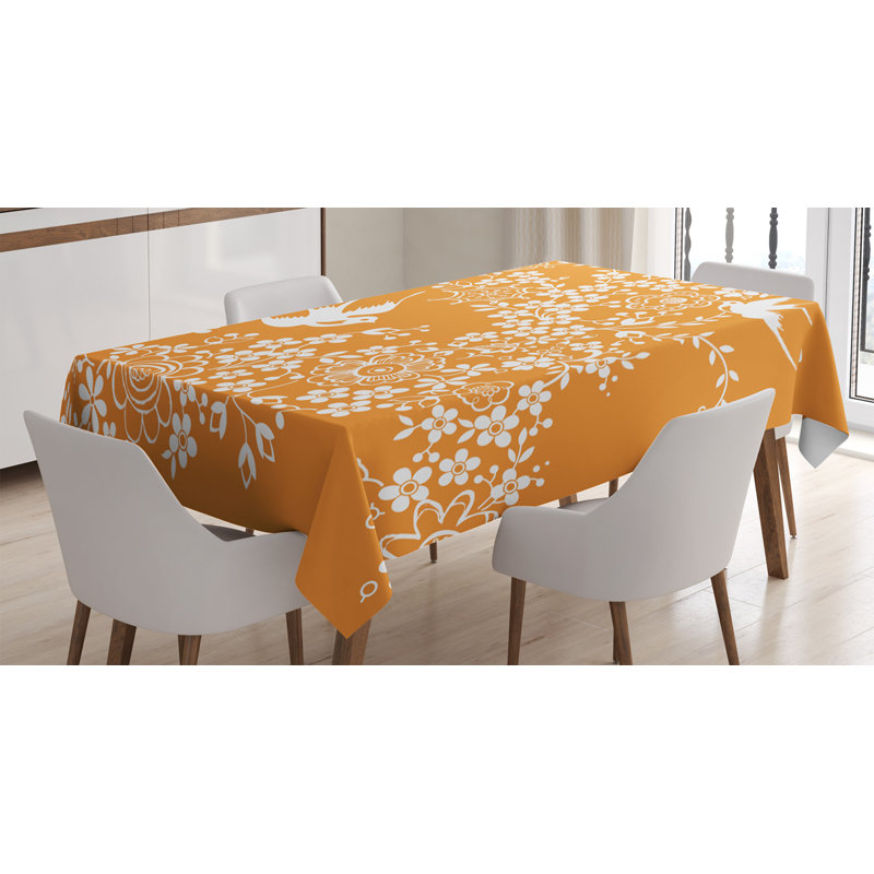 Japanese Dining Room Kitchen Tablecloth, 90" L x 60" W