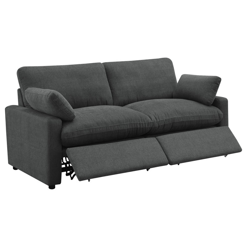 Power Reclining Loveseat, DARK GREY Polyester
