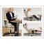 Chaise de bureau ergonomique avec soutien lombaire, dossier haut et appui-tête réglables pour une assise confortable.