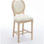 Ensemble de 2 tabourets en bois massif, tabouret de bar en bois massif de style campagnard classique avec siège rembourré