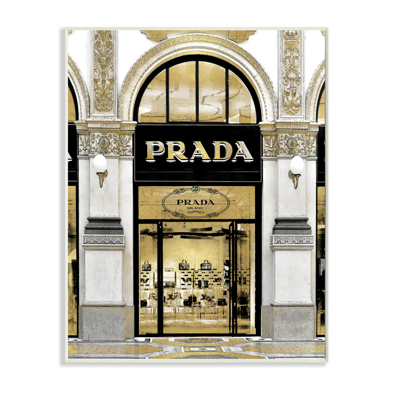 Glam Fashion Storefront Inspired Milan - Reproduction d'art graphique, H 15 po x l 10 po, Plaque murale