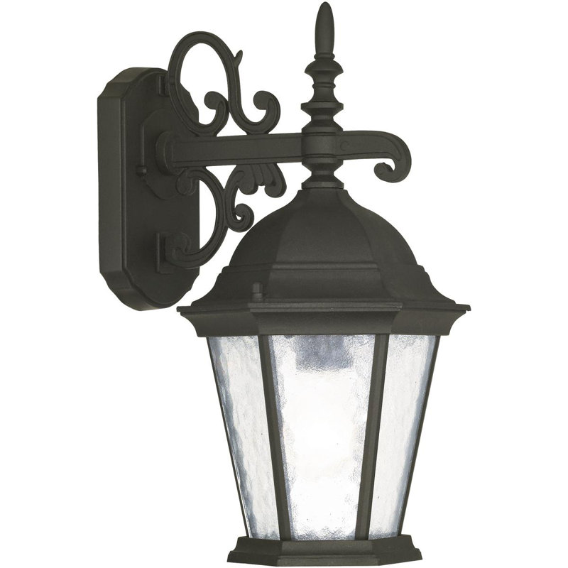 8 inch 1 Light Outdoor Wall Lantern Pendant Fixture Clear Water Glass Shade