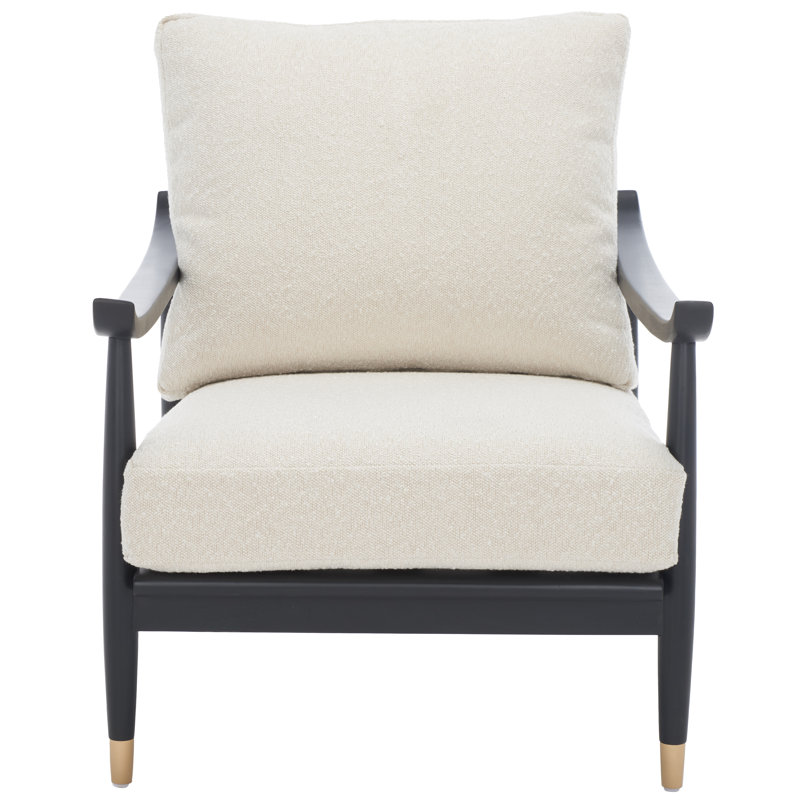 Kiara Mid-Century Black & White Checkered Linen Accent Chair