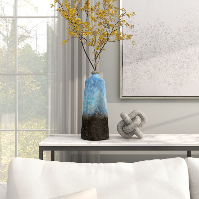 Deepanshi Glass Table Vase, 17" H x 7" W x 7.05" D