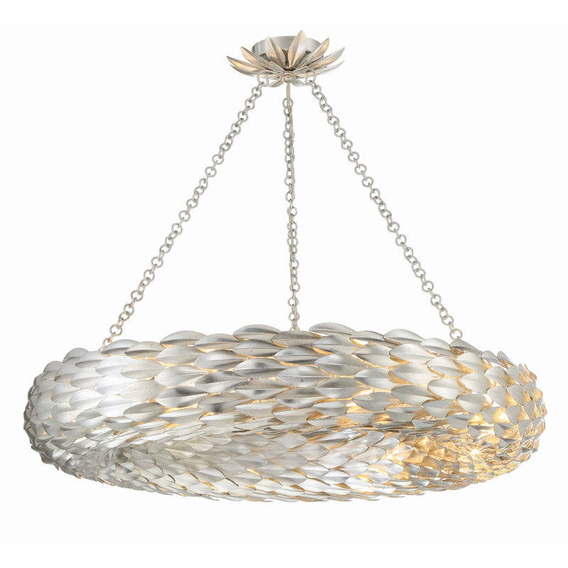 Adelynn - Light Antique Silver Wagon Wheel Pendant, 8