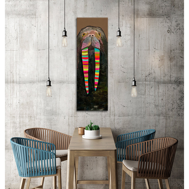 « designer walrus », impression sur toile tendue