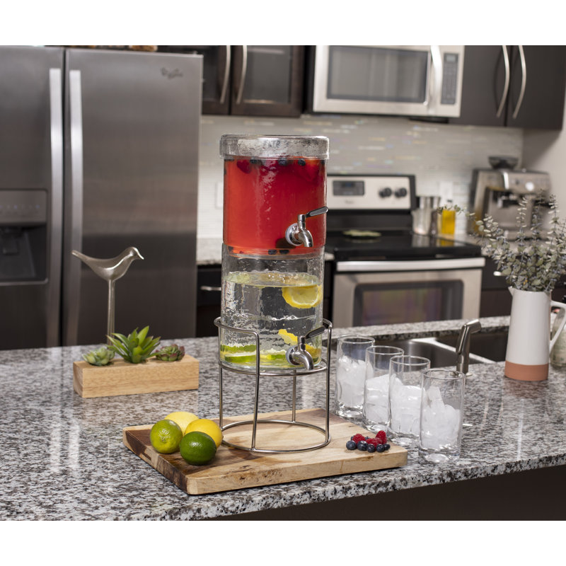 Glass 2 - Piece Beverage Dispenser Set
