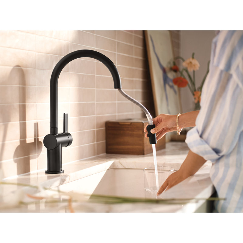 Moen Cia Pull Down Single Handle Kitchen Faucet, Matte Black 