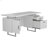 White High Gloss 2-Drawer Computer Desk