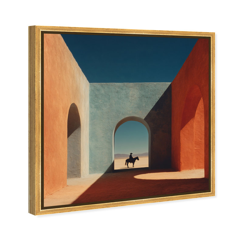 Cobalt Frontier Print by Oliver Gal, 17"H x 17"W, Gold Floater Frame